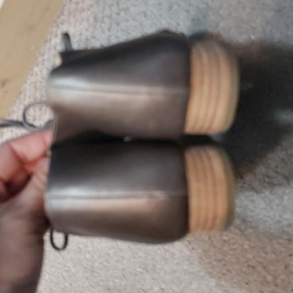 EILEEN FISHER Ely Lace-up SANDALS 6.5 Metallic Bronze LEATHER NEW - Picture 4 of 6